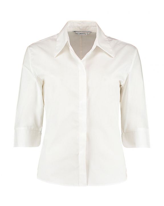 Hemd KUSTOM KIT Women's Tailored Fit Continental Blouse 3/4 Sleeve voor bedrukking & borduring