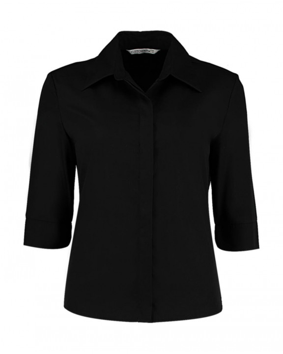 Chemise personnalisable KUSTOM KIT Women's Tailored Fit Continental Blouse 3/4 Sleeve