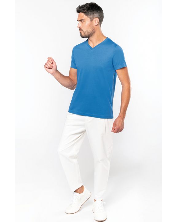 T-Shirt KARIBAN Men's short-sleeved V-neck T-shirt personalisierbar