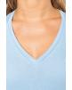 T-shirt KARIBAN Dames T-shirt V-hals Korte Mouwen voor bedrukking & borduring