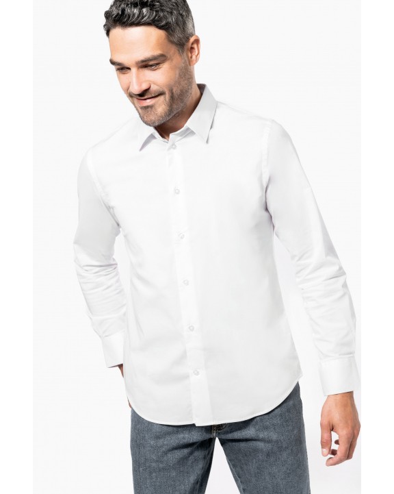 Chemise personnalisable KARIBAN Chemise coton / élasthanne manches longues homme