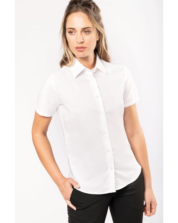 Hemd KARIBAN Dames Oxford blouse korte mouwen voor bedrukking & borduring