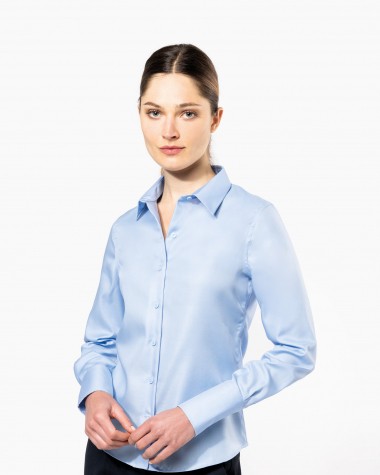 Hemd KARIBAN Dames non-iron blouse lange mouwen voor bedrukking &amp; borduring