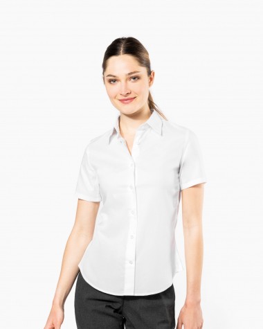 Hemd KARIBAN Dames non-iron blouse korte mouwen voor bedrukking &amp; borduring