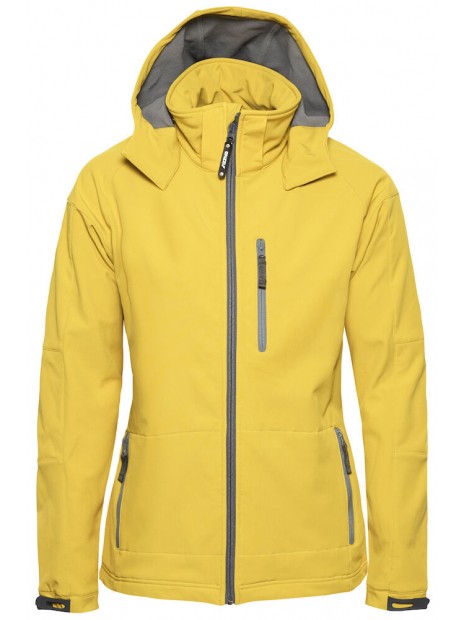 GRIZZLY VESTE SOFTSHELL TULSA FEMME jaune foncé personnalisable