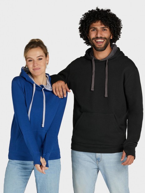 Sweat-shirts à personnaliser SG CLOTHING Contrast Hooded Sweatshirt Women bleu royal/light oxford
