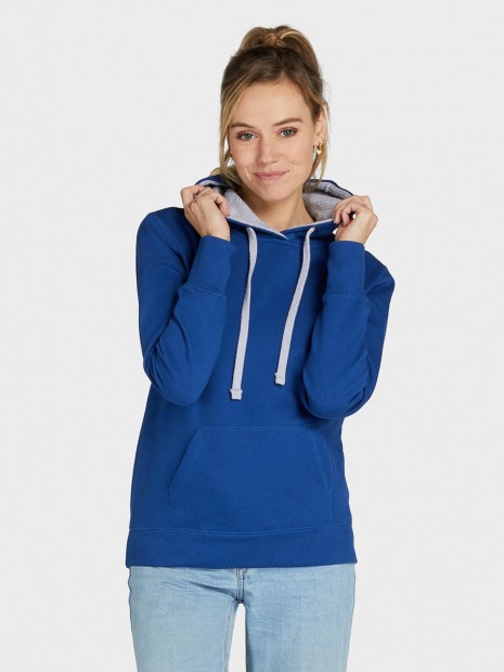 Sweat-shirts à personnaliser SG CLOTHING Contrast Hooded Sweatshirt Women bleu royal/light oxford