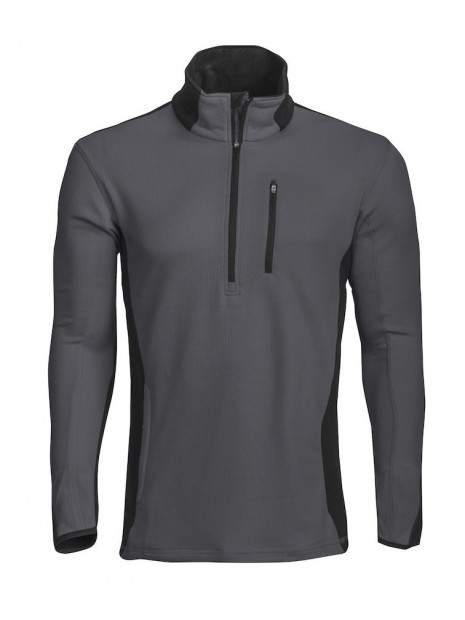 PROJOB 3306 MICROPOLAIRE TECHNIQUE 1/2 ZIP CONTRASTEE gris personnalisable