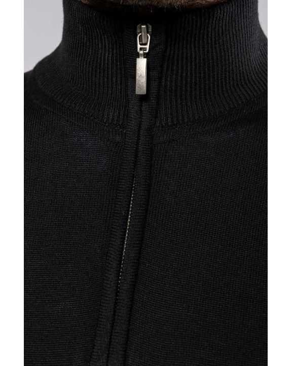 Pullover KARIBAN Herrenpullover mit 1/4-Reißverschluss personalisierbar