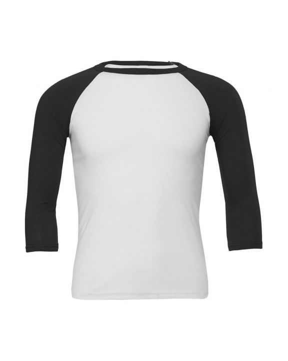 T-shirt BELLA-CANVAS Unisex 3/4 Sleeve Baseball T-Shirt voor bedrukking & borduring