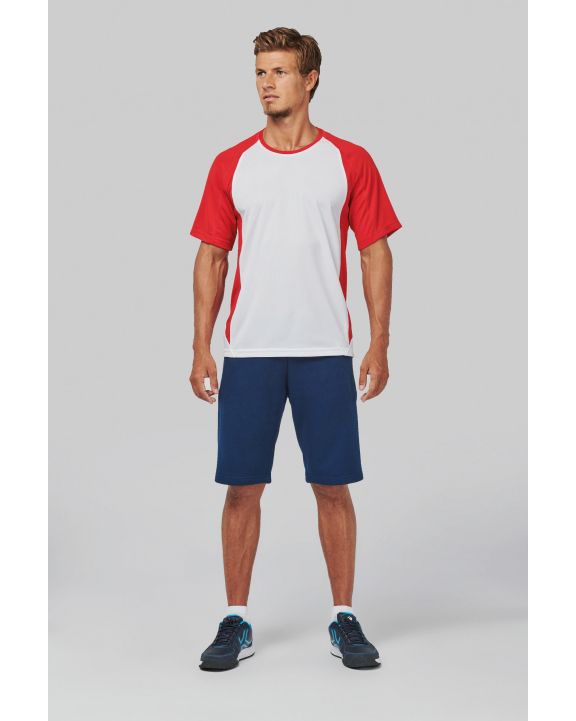 T-shirt personnalisable PROACT T-shirt de sport bicolore manches courtes unisexe