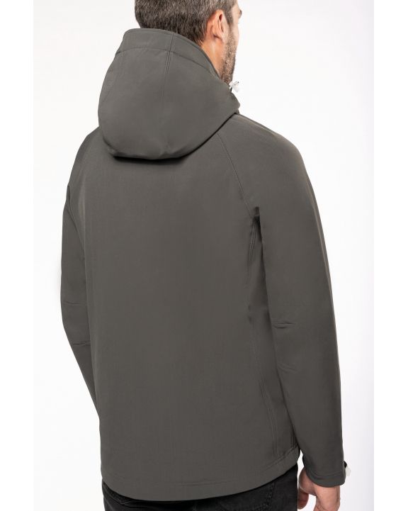 Softshell KARIBAN Heren softshell jas met afneembare capuchon voor bedrukking & borduring