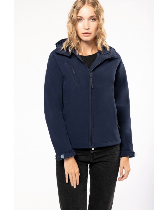 KARIBAN Damen Softshell-Jacke mit Abnehmbare Kapuze Softshell personalisierbar