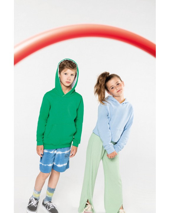 Sweater KARIBAN Kinder hooded sweater met gecontrasteerde capuchon voor bedrukking &amp; borduring