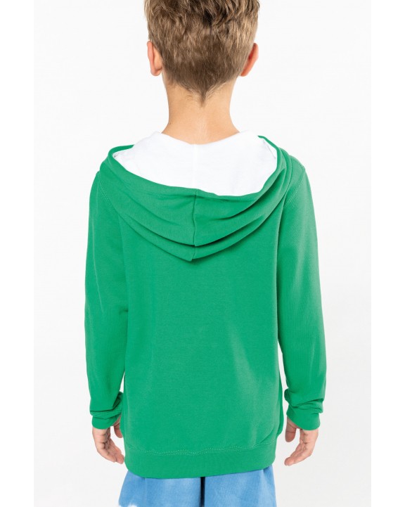 Sweater KARIBAN Kinder hooded sweater met gecontrasteerde capuchon voor bedrukking &amp; borduring