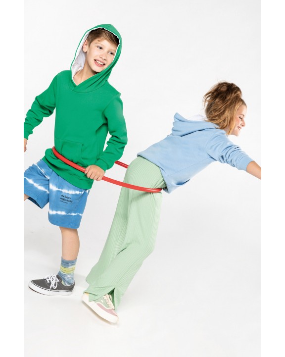 Sweater KARIBAN Kinder hooded sweater met gecontrasteerde capuchon voor bedrukking &amp; borduring