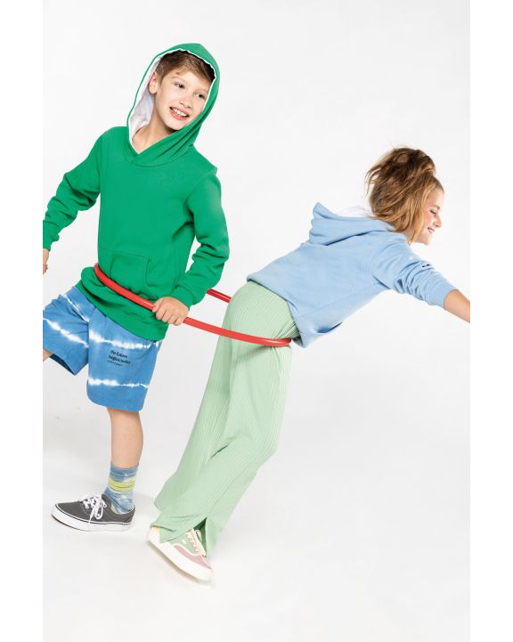 Sweatshirt KARIBAN Kinder Kapuzenshirt Bicolor personalisierbar