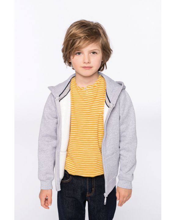 Sweater KARIBAN Kinder hooded sweater met rits voor bedrukking & borduring