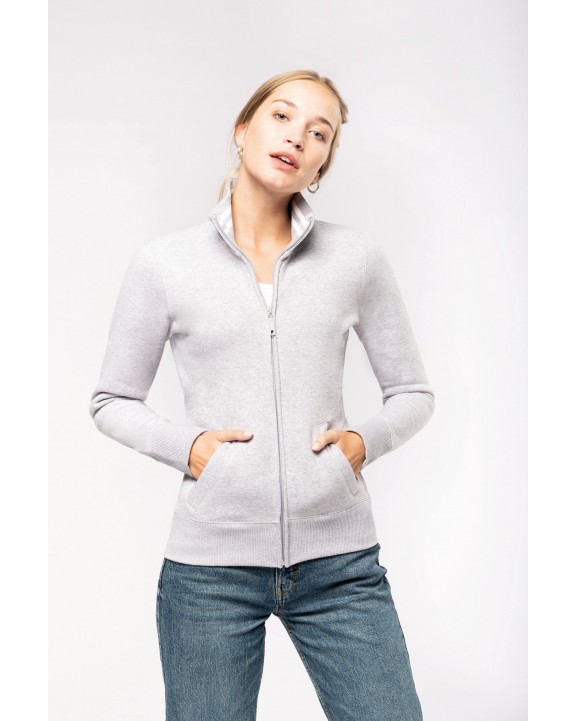 Sweater KARIBAN Damessweater met rits voor bedrukking &amp; borduring