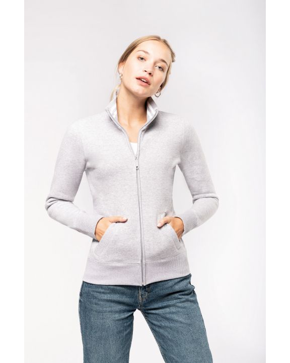 Sweater KARIBAN Damessweater met rits voor bedrukking & borduring