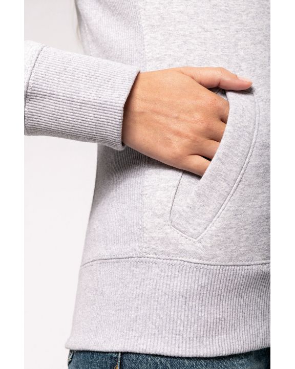 Sweatshirt KARIBAN Damen Fleece-Sweater mit Zip personalisierbar