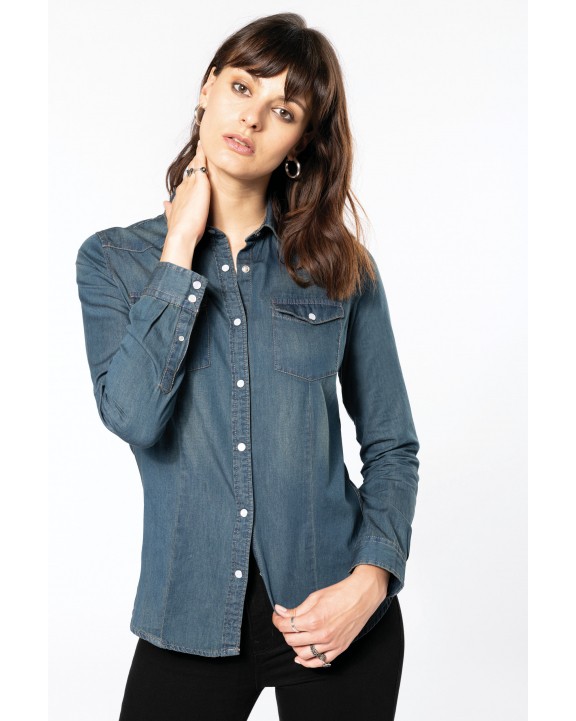 Chemise personnalisable KARIBAN Chemise denim manches longues femme