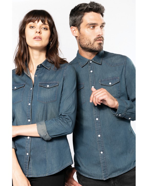 Chemise personnalisable KARIBAN Chemise denim manches longues