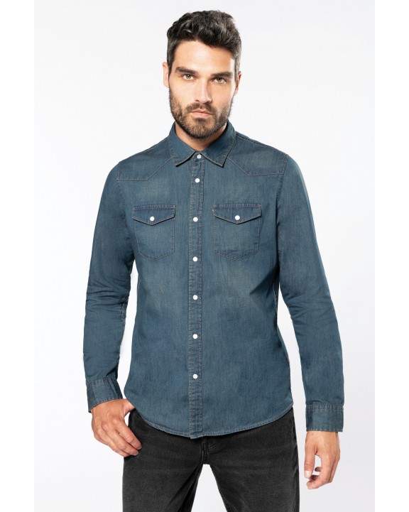 Chemise personnalisable KARIBAN Chemise denim manches longues