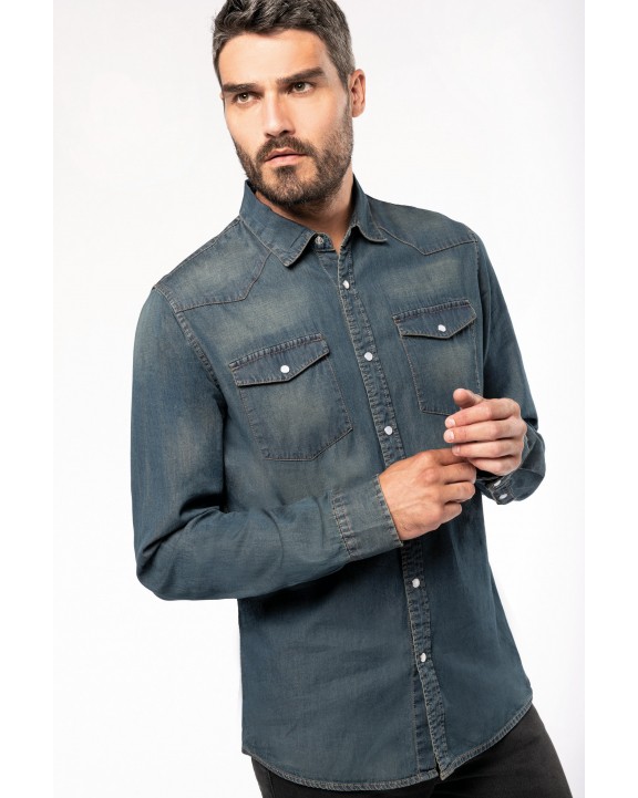 Chemise personnalisable KARIBAN Chemise denim manches longues