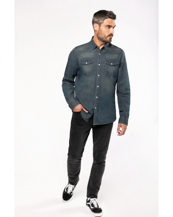 Chemise personnalisable KARIBAN Chemise denim manches longues