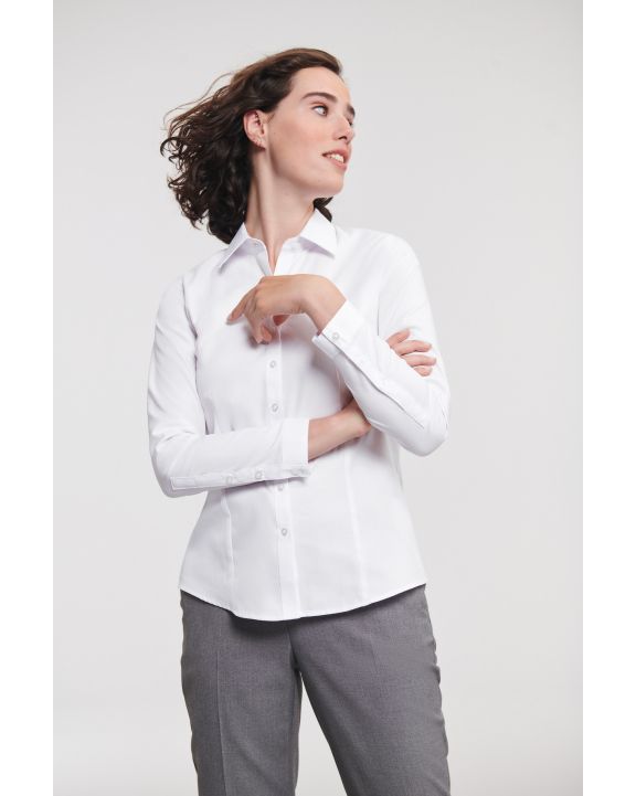 Hemd RUSSELL Ladies Long Sleeve Herringbone Shirt personalisierbar