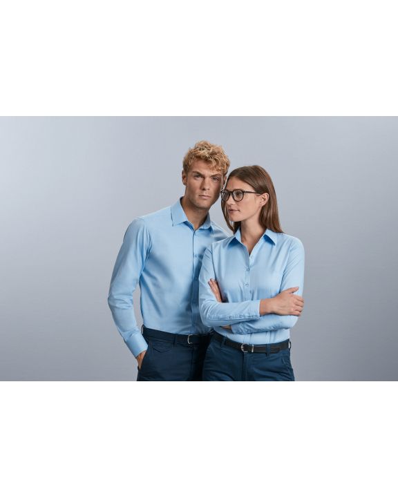 Hemd RUSSELL Ladies Long Sleeve Herringbone Shirt voor bedrukking & borduring