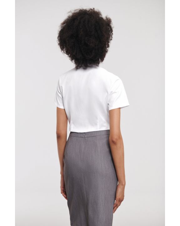 Hemd RUSSELL Ladies Short Sleeve Herringbone Shirt personalisierbar
