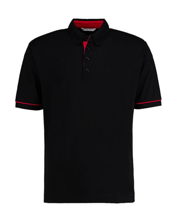 Poloshirt KUSTOM KIT Classic Fit Button Down Contrast Polo Shirt personalisierbar