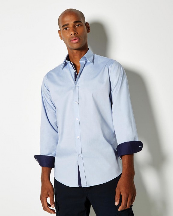 Hemd KUSTOM KIT Tailored Fit Premium Contrast Oxford Shirt voor bedrukking &amp; borduring