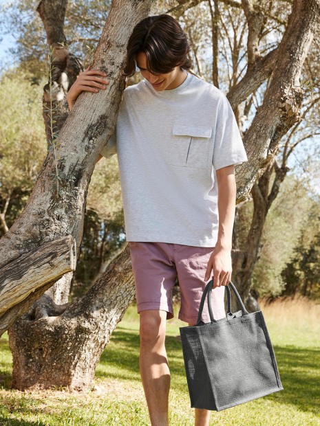 Tote bags à personnaliser WESTFORDMILL JUTE MIDI TOTE graphite grey/graphite grey