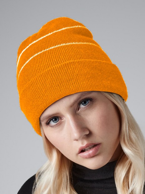 Bonnets, Écharpes & Gants à personnaliser BEECHFIELD Enhanced-Viz Knitted Hat flo orange