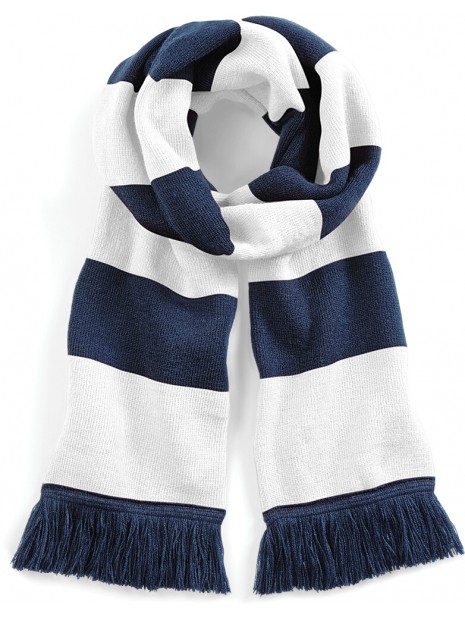 BEECHFIELD Écharpe rayée Stadium french marine / blanc personnalisable