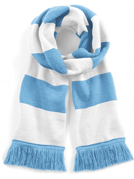 BEECHFIELD Écharpe rayée Stadium sky/blanc personnalisable