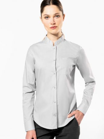 KARIBAN Chemise col mao manches longues femme