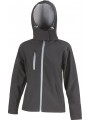 RESULT Veste Softshell Capuche Femme TX Performance noir/gris personnalisable