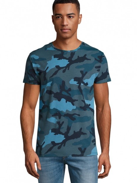 T-Shirts à personnaliser SOL'S Camo Men camo bleu