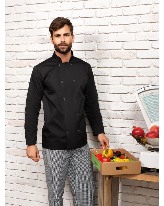 Jas PREMIER Long Sleeve Press Stud Chef's Jacket voor bedrukking & borduring