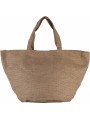 KIMOOD Sac cabas en toile de jute teint 100% naturel Natural/Cappuccino personnalisable