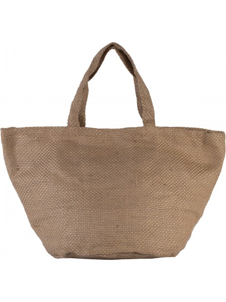 KIMOOD Sac cabas en toile de jute teint 100% naturel Natural/Cappuccino personnalisable