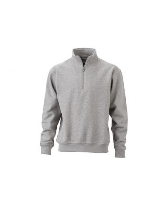 Sweatshirt JAMES & NICHOLSON Workwear Half Zip Sweat personalisierbar