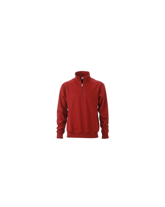 Sweat-shirt personnalisable JAMES & NICHOLSON Workwear Half Zip Sweat