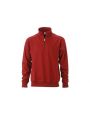 Sweater JAMES & NICHOLSON Workwear Half Zip Sweat voor bedrukking &amp; borduring