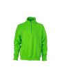 Sweater JAMES & NICHOLSON Workwear Half Zip Sweat voor bedrukking &amp; borduring
