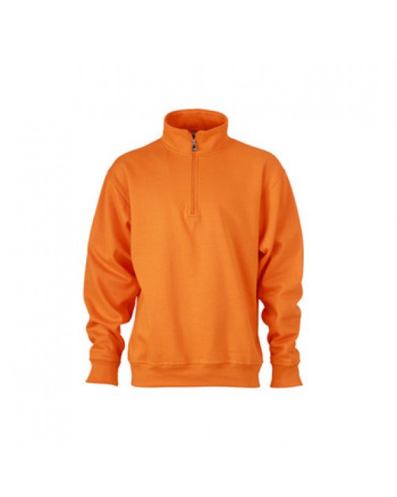 Sweater JAMES & NICHOLSON Workwear Half Zip Sweat voor bedrukking &amp; borduring